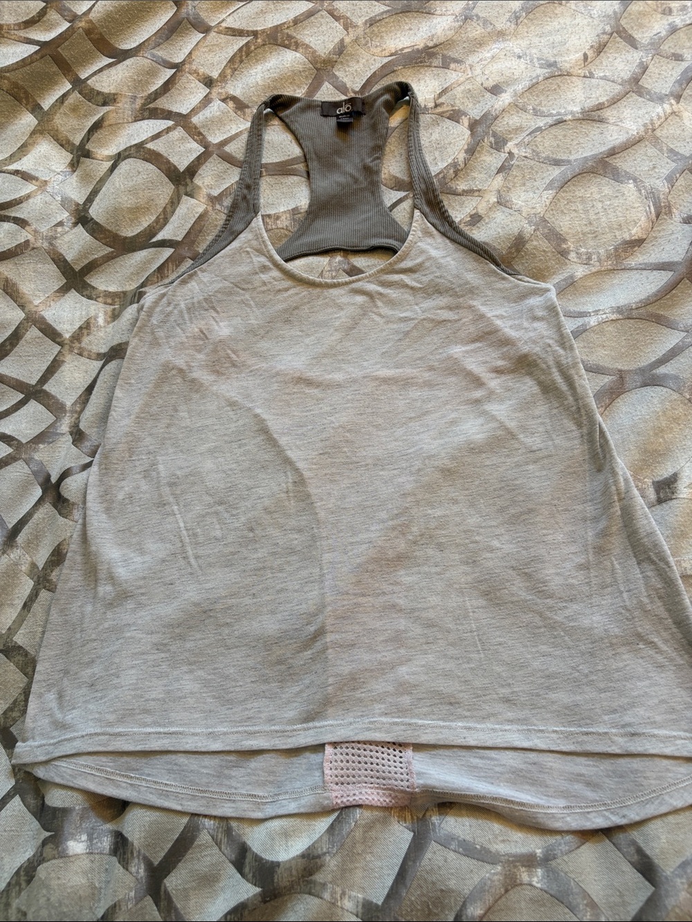 ALO Yoga Women’s Light Gray Racerback Tank Top Size S